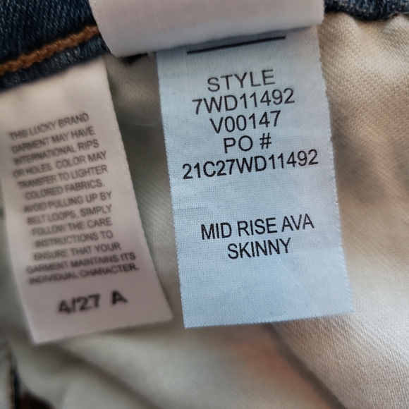 Lucky Ava mid rise skinny jeans womens size 4/27 - Picture 15 of 15